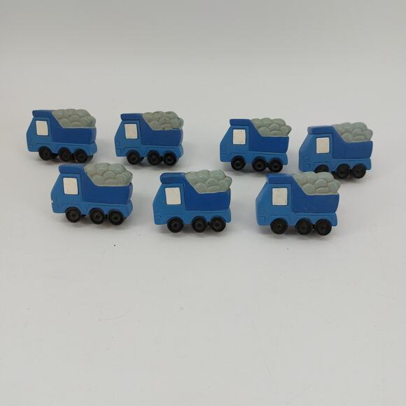 Drawer Knobs Blue Dump Truck  Pulls Boys Room Nursery Home Decoration  Lot of 7 - Picture 1 of 10